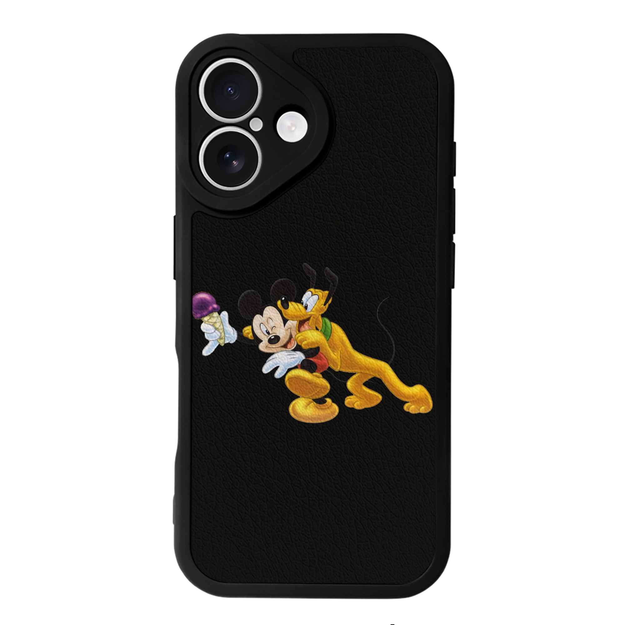 （画像用） ミッキーマウス Mickey Mouse 【iPhone 16シリーズ対応】シリコンスマホケース（レザー調） 材質：シリコン